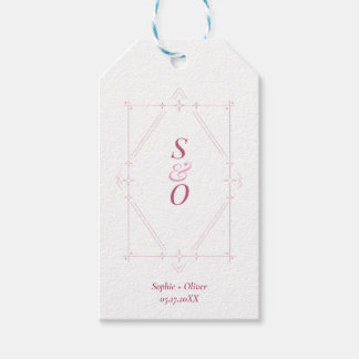 Étiquette de remerciement de mariage à monogramme