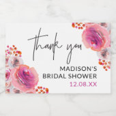 Étiquette de remerciement de mariage avec fleurs r (Étiquettes simples)