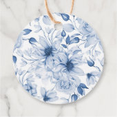 Étiquette de remerciement de mariage bleu marine é (Dos)