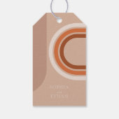 Étiquette de remerciement de mariage bohème abstra (Dos)