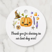 Étiquette de remerciement de mariage citrouille d' (Dos)