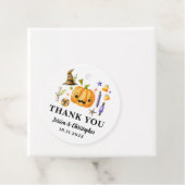 Étiquette de remerciement de mariage citrouille d' (En situation)