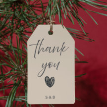 Étiquette de remerciement de mariage classique int