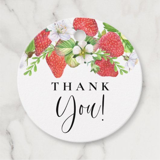 Étiquette de remerciement de mariage d'été à la fr (Devant)