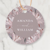 Étiquette de remerciement de mariage Élégante Lys  (Dos)