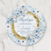 Étiquette de remerciement de mariage Glam Boho Ble (Dos)