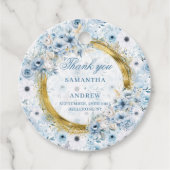 Étiquette de remerciement de mariage Glam Boho Ble (Devant)