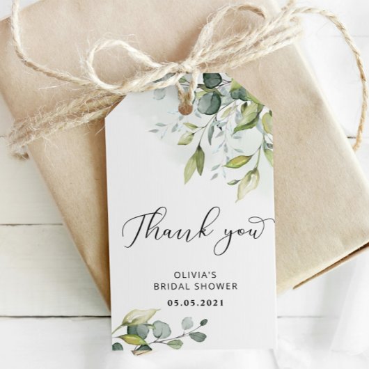 Étiquette de remerciement de shower de mariage ver