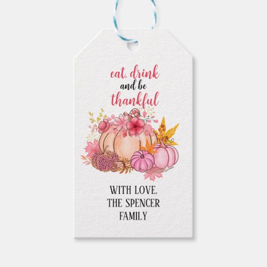 Étiquette de remerciement de Thanksgiving pour la  (Devant)