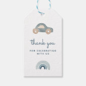 Étiquette de remerciement de voiture bleue (Devant)