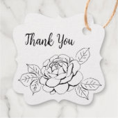 Étiquette de remerciement élégante avec feuille d' (Dos)