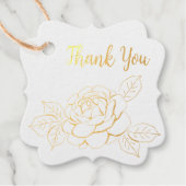 Étiquette de remerciement élégante avec feuille d' (Devant)