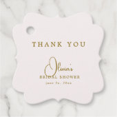 Étiquette de remerciement élégante pour une fête d (Devant)