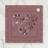 Étiquette de remerciement en feuille de Dusty Rose (Dos)