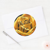 Étiquette de remerciement Fleur Rose Dorée Logo (Enveloppe)