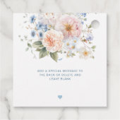 Étiquette de remerciement florale bleue Hargrove (Dos)