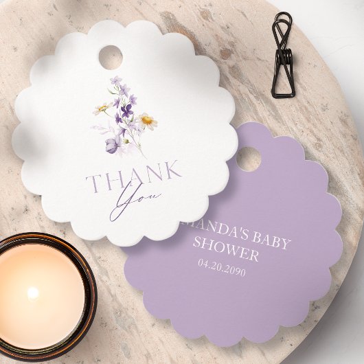 Étiquette de remerciement florale élégante 