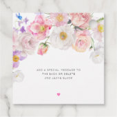 Étiquette de remerciement florale rose Eloise (Dos)