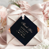 Étiquette de remerciement géométrique Navy Rose Co