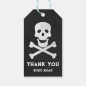 Étiquette de remerciement Halloween Crâne et Os (Devant)
