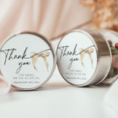 Étiquette de remerciement minimaliste mariage beig