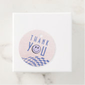 Étiquette de remerciement moderne – Marbre rose av (En situation)