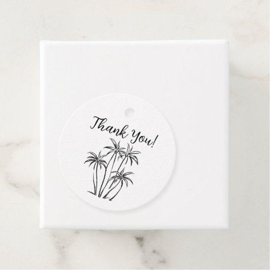 Étiquette de remerciement Palmiers, étiquette de c (En situation)