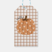 Étiquette de remerciement Petit Citrouille Gingham (Dos)