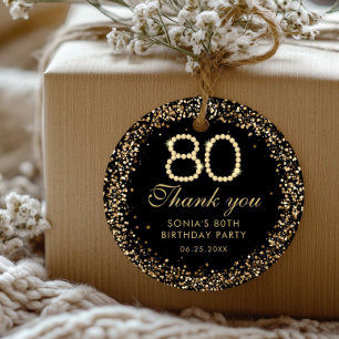 Étiquette de remerciement pour 80e anniversaire él