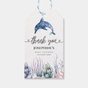 Étiquette de remerciement pour Baby Shower "Aquare