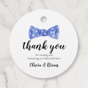 Étiquette de remerciement pour Baby Shower avec nœ