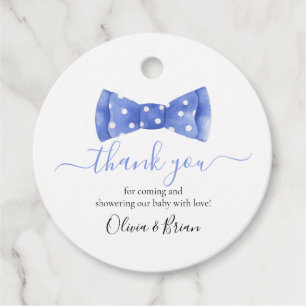 Étiquette de remerciement pour Baby Shower avec nœ