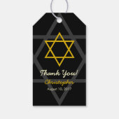 Étiquette de remerciement pour Bar Mitzvah en or n (Dos)