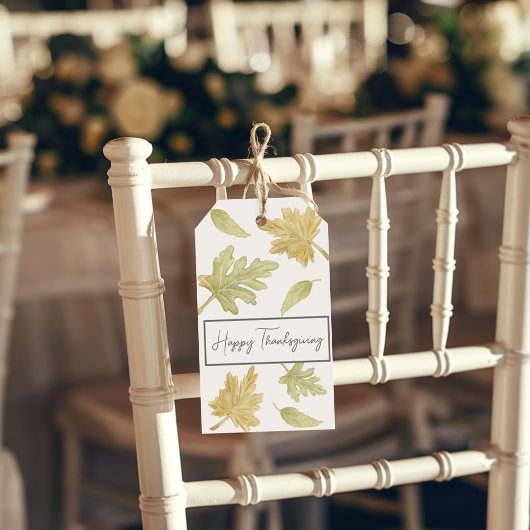 Étiquette de remerciement pour cadeau aux feuilles