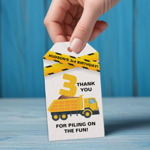 Étiquette de remerciement pour camion de construct