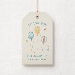 Étiquette de remerciement pour fête avec ballon en