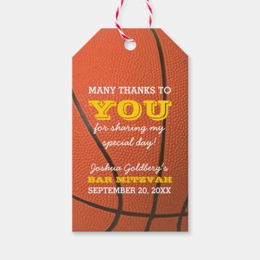 Étiquette de remerciement pour le cadeau de basket (Devant)