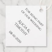 Étiquette de remerciement pour tulipe rose mariage (Dos)