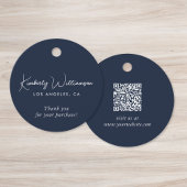 Étiquette de remerciement QR Code Chic Script pour