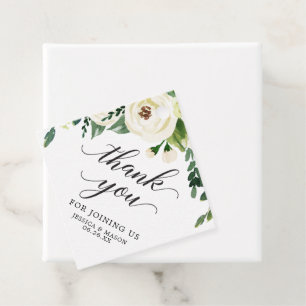 Étiquette de Remerciement Roses Blanches