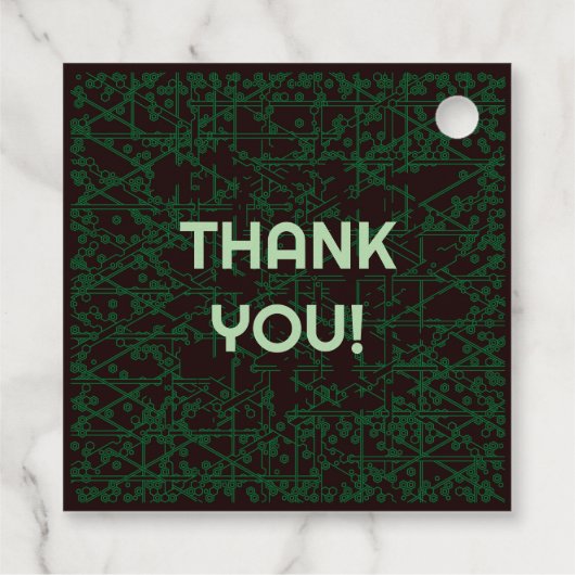 Étiquette de remerciement Tech Code Party (Dos)