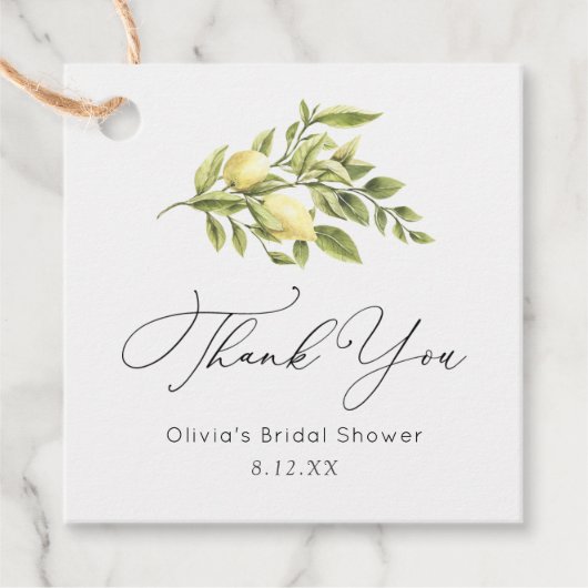 Étiquette de remerciement vintage citron (Devant)