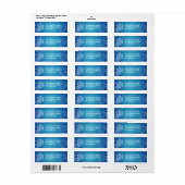 Étiquette de renvoi avec fond flocon de neige bleu (Feuille entière)