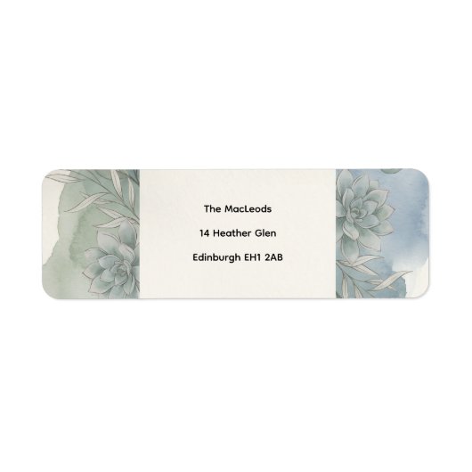 Étiquette de renvoi d'adresse Eucalyptus Bleu Arge (Devant)
