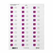 Étiquette de renvoi d'adresse Rose Rétro Chat Atom (Feuille entière)