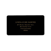 Étiquette de renvoi noir et or classique (Devant)