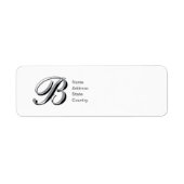 Étiquette de renvoi personnalisée Monogram B Scrip (Devant)