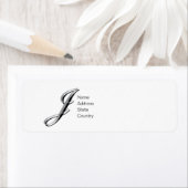 Étiquette de renvoi personnalisée Monogram J Scrip (En situation)