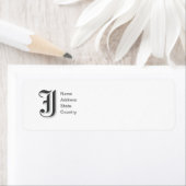 Étiquette de renvoi personnalisée Monogramme J (En situation)