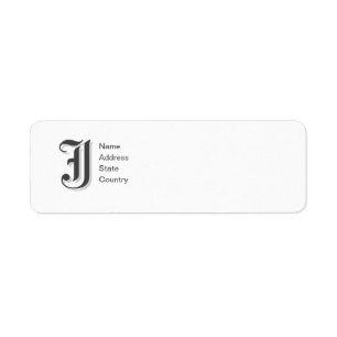 Étiquette de renvoi personnalisée Monogramme J